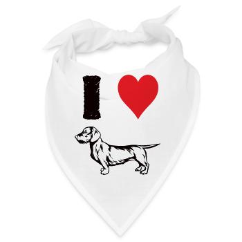 i Love my Dachshund - Bandana - Weiß - Vorne