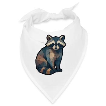 Geometrischer Waschbär Low Poly - Bandana - Weiß - Vorne