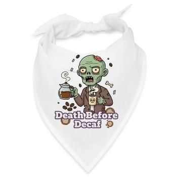Zombie Kaffee Tod vor Decaf - Bandana - Weiß - Vorne