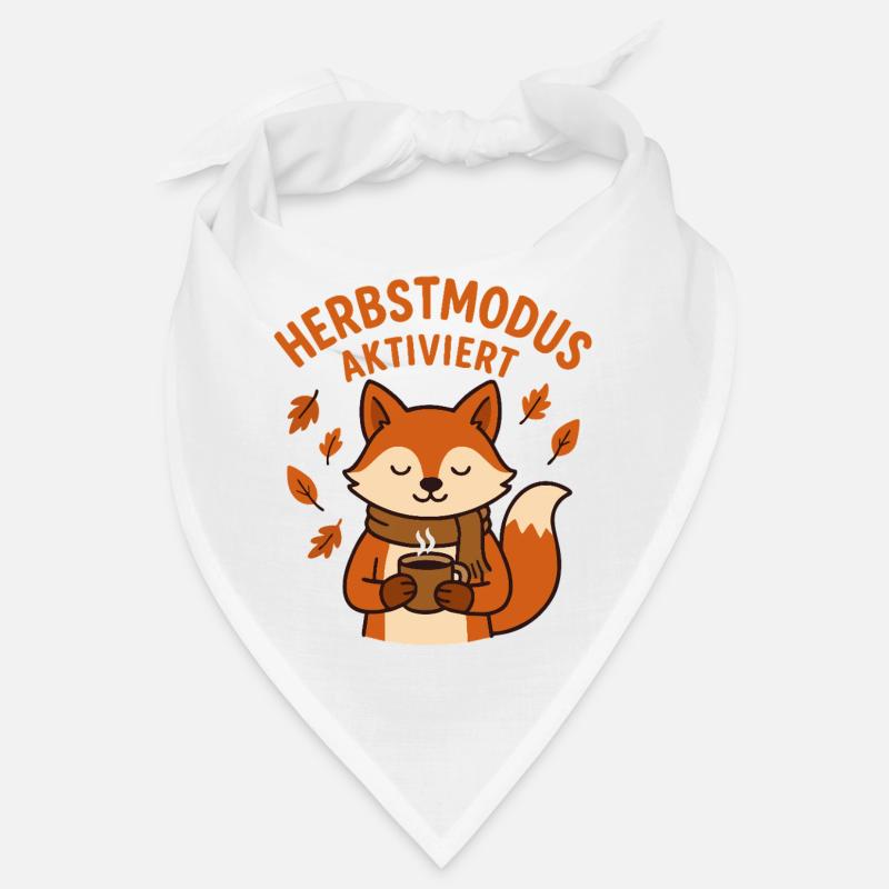 Autumn Mode Enabled | Fox with coffee cup Bandana