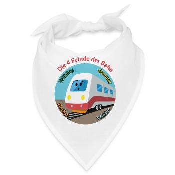 Die Bahn und die Jahreszeiten... - Bandana - Weiß - Vorne