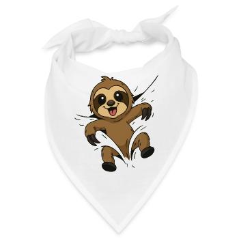 Süßes Comic Faultier – Kinder & Tierliebhaber - Bandana - Weiß - Vorne