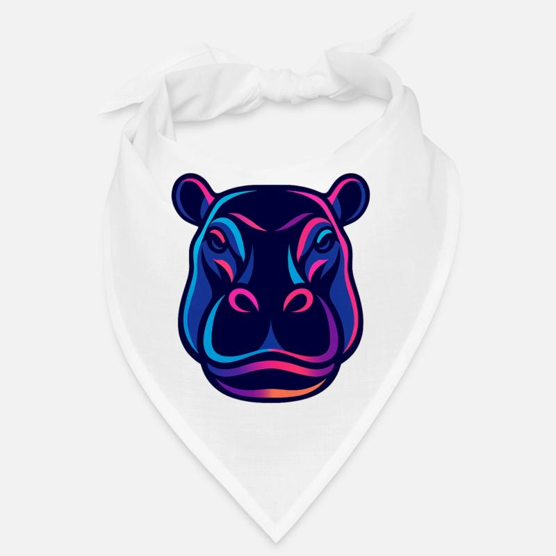 Neon Hippo Head Bandana