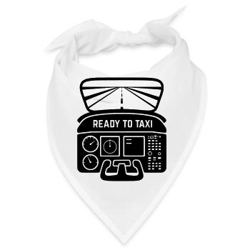 ready to taxi cockpit fliegen flugzeug silhouette - Bandana - Weiß - Vorne