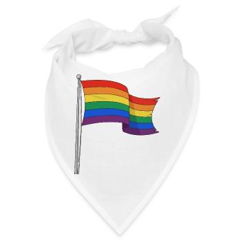 Regenbogenflagge kurvige Strecken - Bandana - Weiß - Vorne