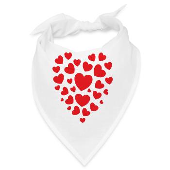 Rotes Herzkonfetti Design rote Herzen Herz Muster - Bandana - Weiß - Vorne