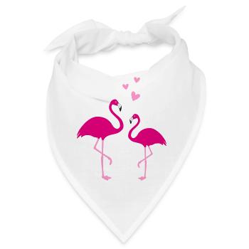 Flamingos Liebe Duo - Bandana - Weiß - Vorne