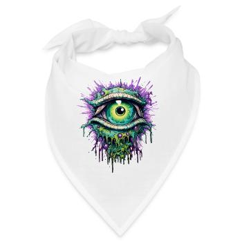 Psychedelisch Auge Farbenfroh LSD Drogen Trip - Bandana - Weiß - Vorne