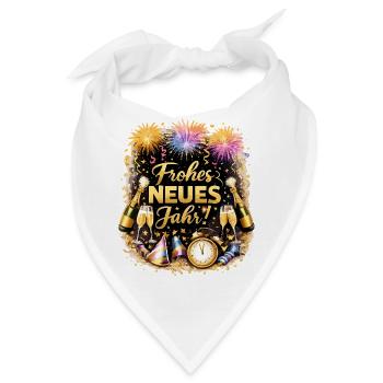 Frohes Neues Jahr Countdown Feuerwerk - Bandana - Weiß - Vorne
