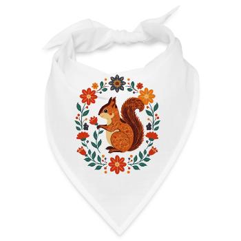 Blumenkranz-Eichhörnchen - Bandana - Weiß - Vorne