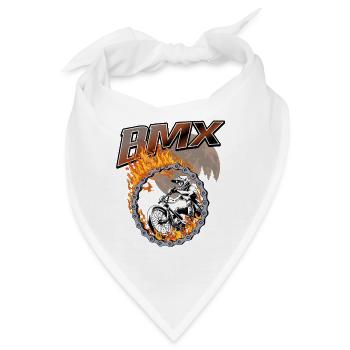 BMX Fahrer Feuerring - Bandana - Weiß - Vorne