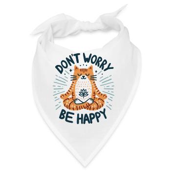 Keine Sorge, sei glücklich, chat, entspann dich - Bandana - Weiß - Vorne