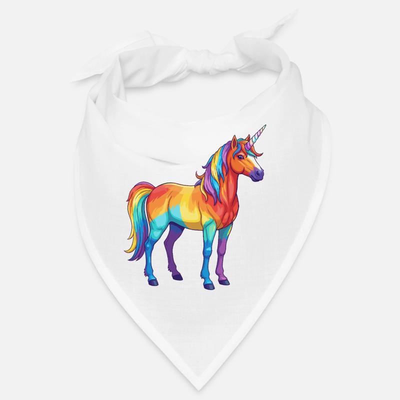 Aquarelle colorée en forme de licorne arc-en-ciel Bandana