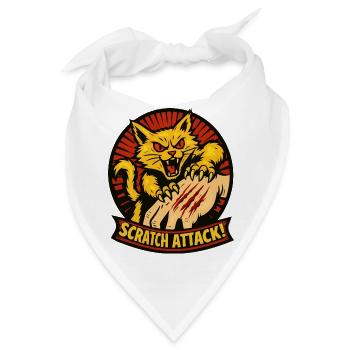 Scratch Attack Wütende Katzenklauen-Design - Bandana - Weiß - Vorne