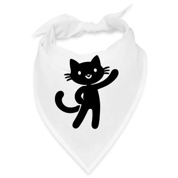 Katze Niedlich - Bandana - Weiß - Vorne