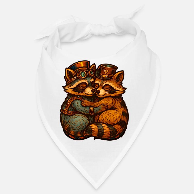 Steampunk Fox Duo Hug Bandana