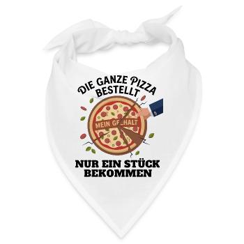 Der Staat Nimmt Das Größte Stück Pizza - Bandana - Weiß - Vorne