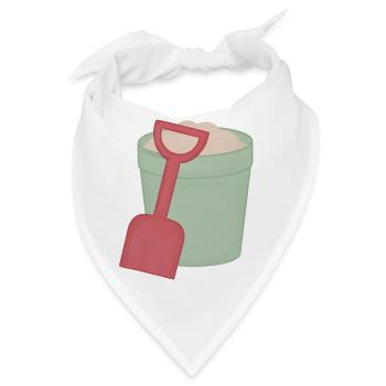 Sandkasten Schaufel Motiv - Bandana - Weiß - Vorne