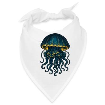 Leuchtende Tiefseequalle Galaxis - Bandana - Weiß - Vorne
