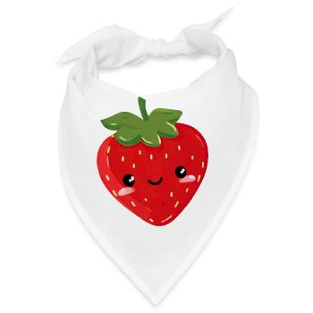 Erdbeere Niedlich - Bandana - Weiß - Vorne