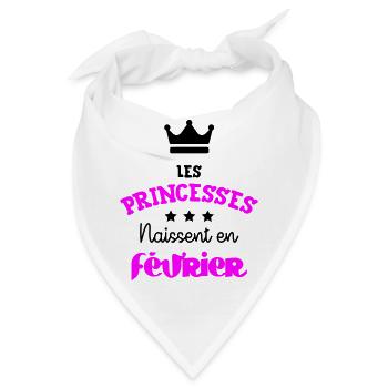 Prinzessin geboren im Februar Geburtstagsgeschenk - Bandana - Weiß - Vorne