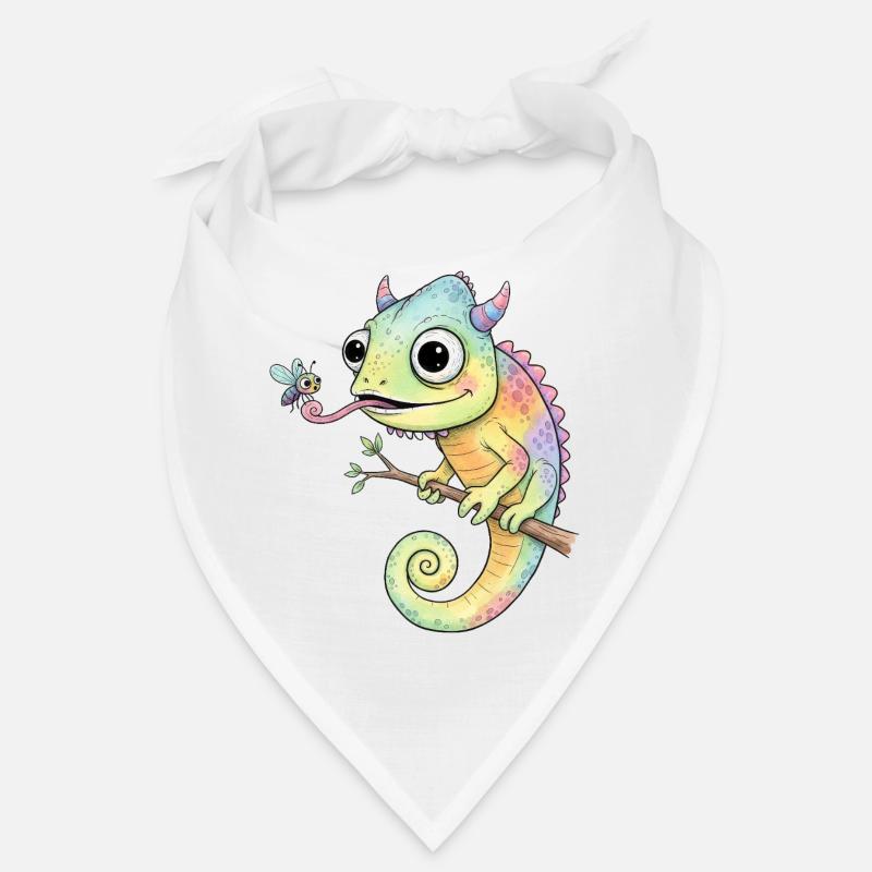 Rainbow Chameleon on Branch Bandana