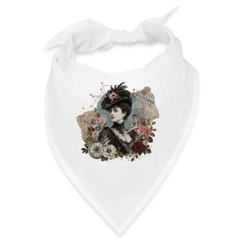 Viktorianische Rosenkönigin Collage - Bandana - Weiß - Vorne