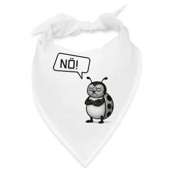 Nö! Marienkäfer – Der Glücksbringer sagt Nein - Bandana - Weiß - Vorne