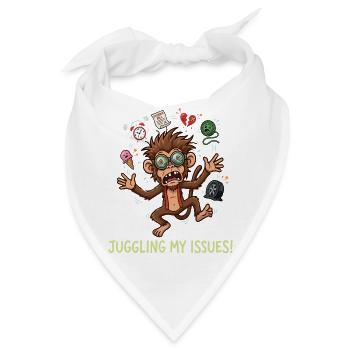 Meine Probleme jonglieren, lustiges, gestresstes Affendesign - Bandana - Weiß - Vorne