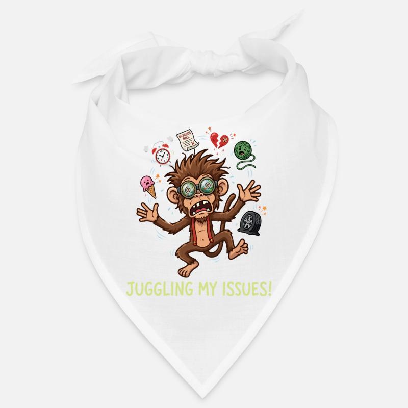 Jongler avec mes problèmes : design de singe stressé drôle Bandana