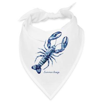 Sommerbrise Aquarell-Lobster - Bandana - Weiß - Vorne