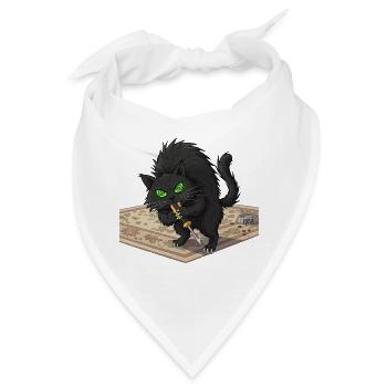 Aggro Katze auf Perser-Teppich - Bandana - Weiß - Vorne