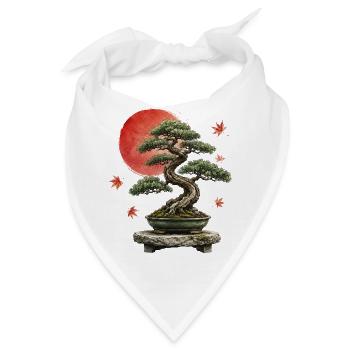 Bonsai Rote Sonne - Bandana - Weiß - Vorne