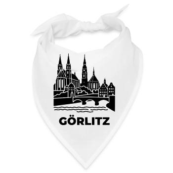 Görlitz Silhouette Wahrzeichen - Bandana - Weiß - Vorne