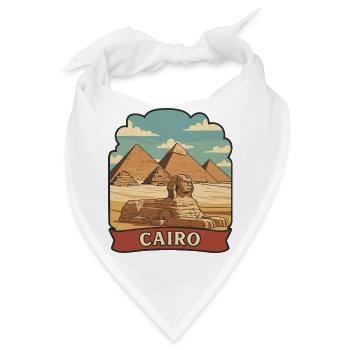 Kairo Ägypten Pyramiden Sphinx Retro-Aufkleber - Bandana - Weiß - Vorne