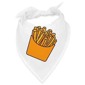 Pommes Fries Illustration - Bandana - Weiß - Vorne