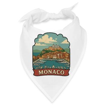 Monaco Port Hercules Yacht Retro Reiseaufkleber - Bandana - Weiß - Vorne