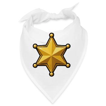 Goldener Sheriffstern Badge - Bandana - Weiß - Vorne