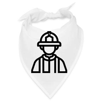 Feuerwehrmann - Bandana - Weiß - Vorne