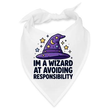 Wizard Avoiding Responsibility - Bandana - Weiß - Vorne