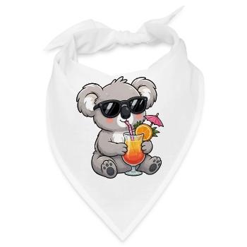 Koala Cocktail am Strand - Bandana - Weiß - Vorne