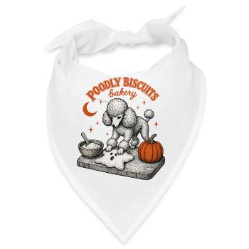 Halloween Pudel - Bandana - Weiß - Vorne