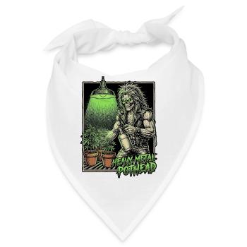 Heavy Metal Cannabis Grower Ganja Dämon - Bandana - Weiß - Vorne