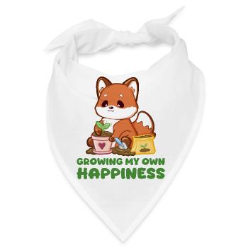 Wachse mein Glück: Fuchs und Pflanze - Bandana - Weiß - Vorne