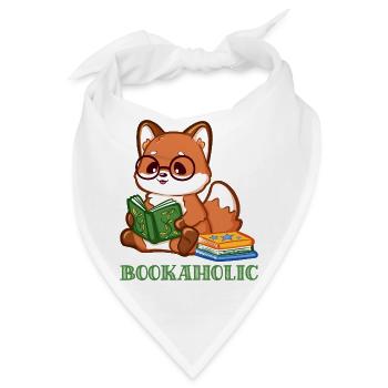 Niedlicher Fuchs mit Spruch und Lesebrille  - Bandana - Weiß - Vorne