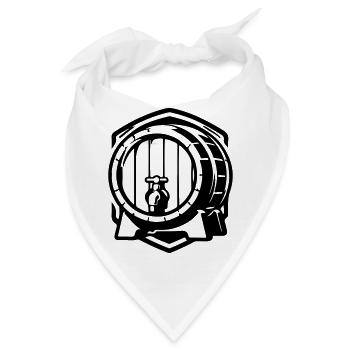Bierfass Symbol Bier - Bandana - Weiß - Vorne