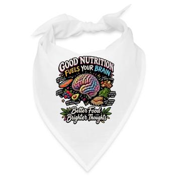 Gute Ernährung Gehirnnahrung Gesundes Essen Retro-Kunst - Bandana - Weiß - Vorne
