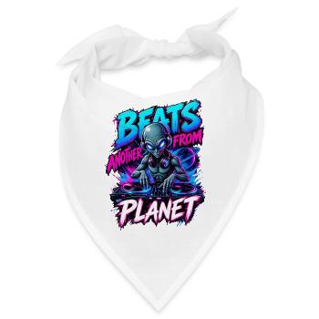 Neon-Alien-DJ-Beats von einem anderen Planeten - Bandana - Weiß - Vorne