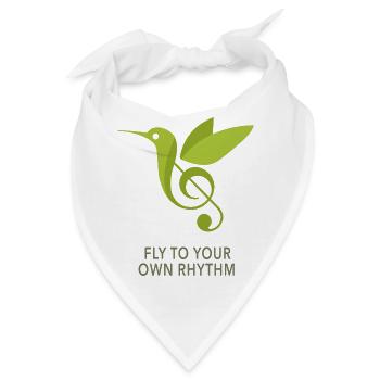 Fly to Your Own Rhythm – Kolibri Design - Bandana - Weiß - Vorne