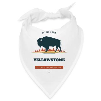 Bisons im Yellowstone-Nationalpark - Bandana - Weiß - Vorne